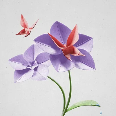 Watercolor Origami